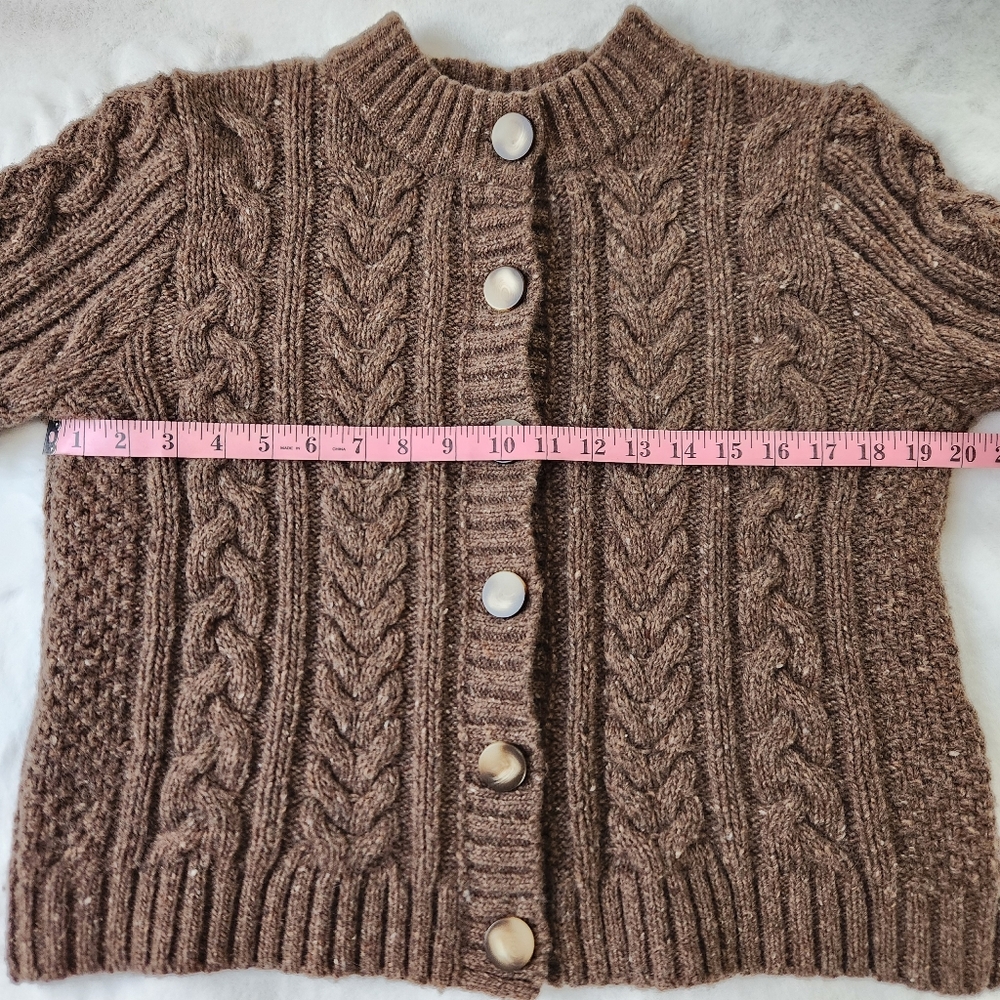 NWT Sezane Andina Sweater Sezane Cardigan Chunky Cable Knit Braided Knit Jumper - Picture 14 of 16